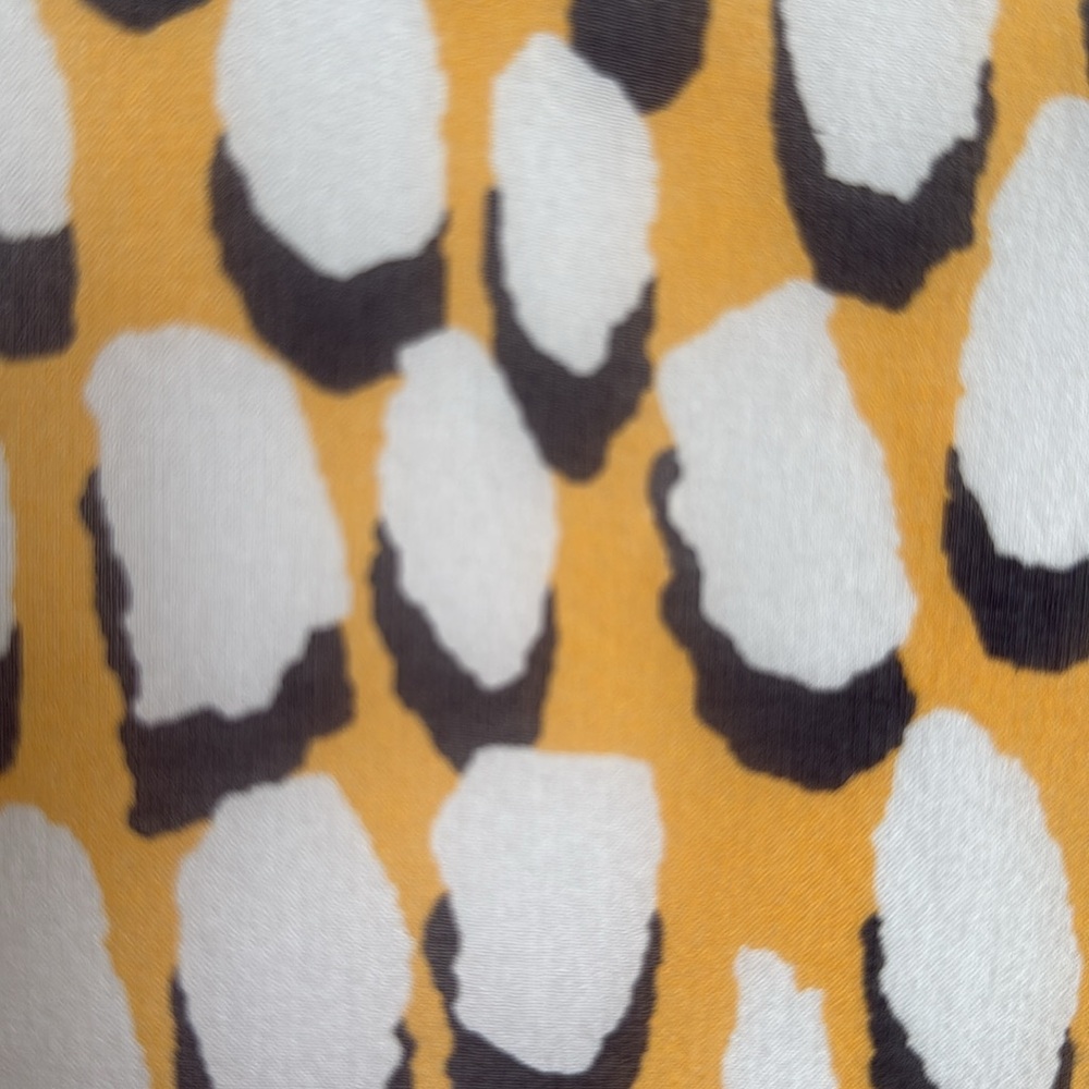 Diane Von Furstenberg The Robyn Top Yellow/Grey/Ivory Silk Pullover Blouse Small - Picture 6 of 16